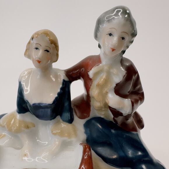 Occupied Japan Figurine 18th Century Couple at Piano Hand Painted 1945-1952 VTG - Picture 6 of 12